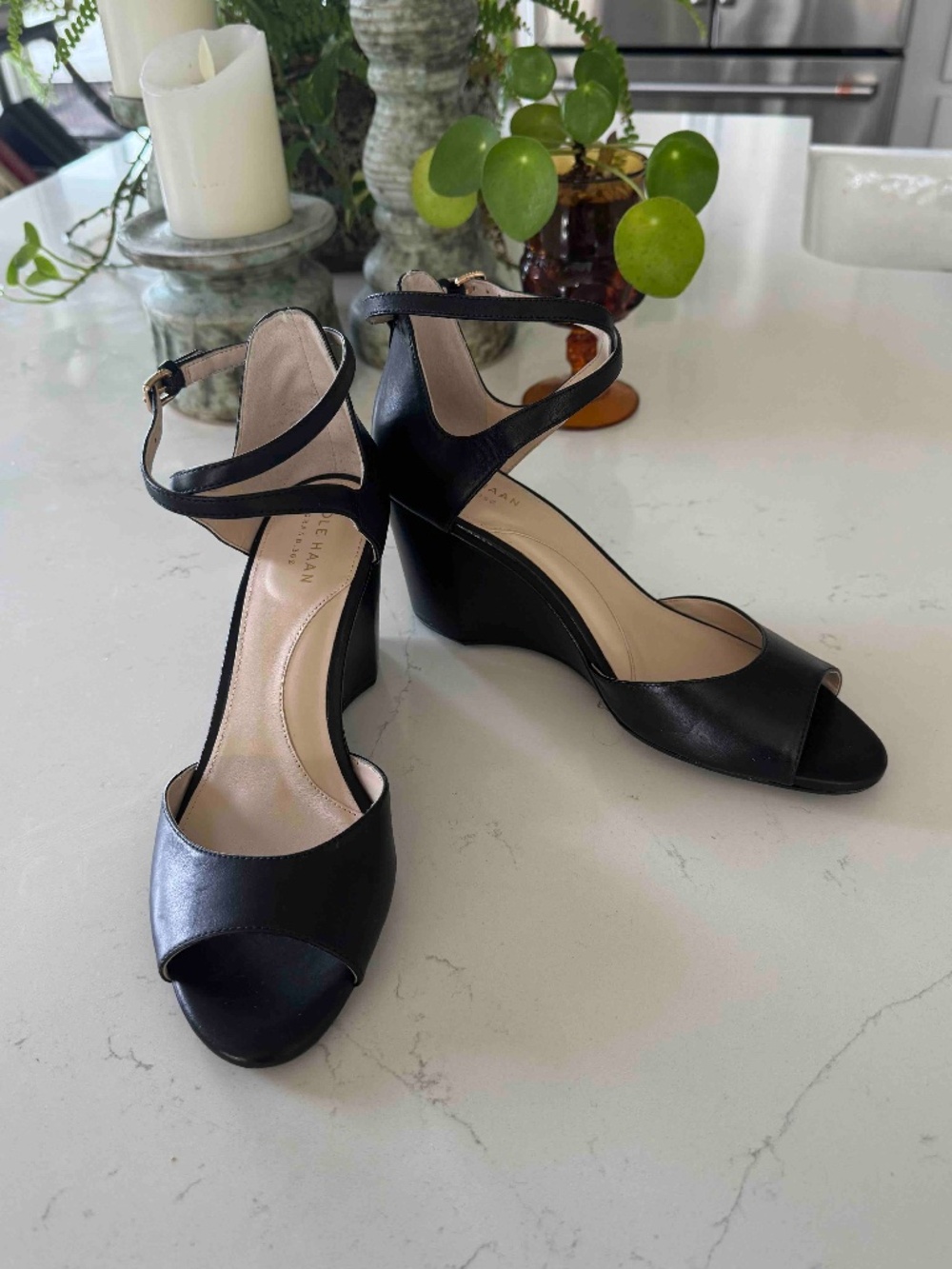 Cole Haan Sadie Grand Open Toe Wedge Sandal Sz 7.5